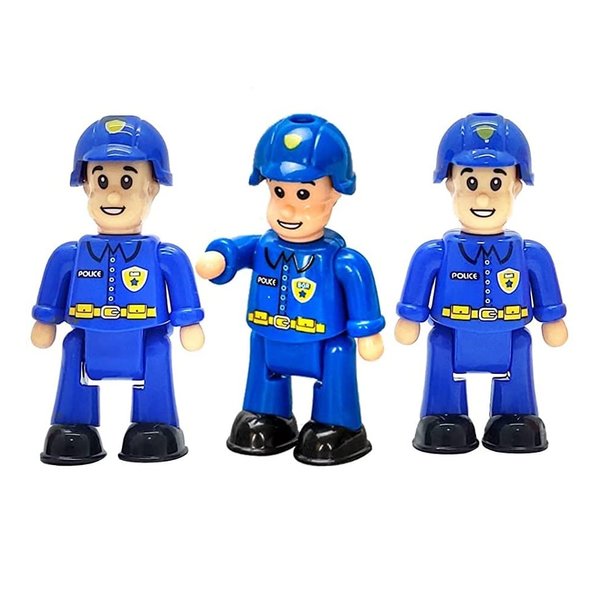 FUNERICA Toy Police Officer Set (3 Pcs) Detailed and Imaginative Little People Police Action Figures for Toddlers and Kids -Community Helpers Figurines Play Policeman Toys Play Figure Playsets