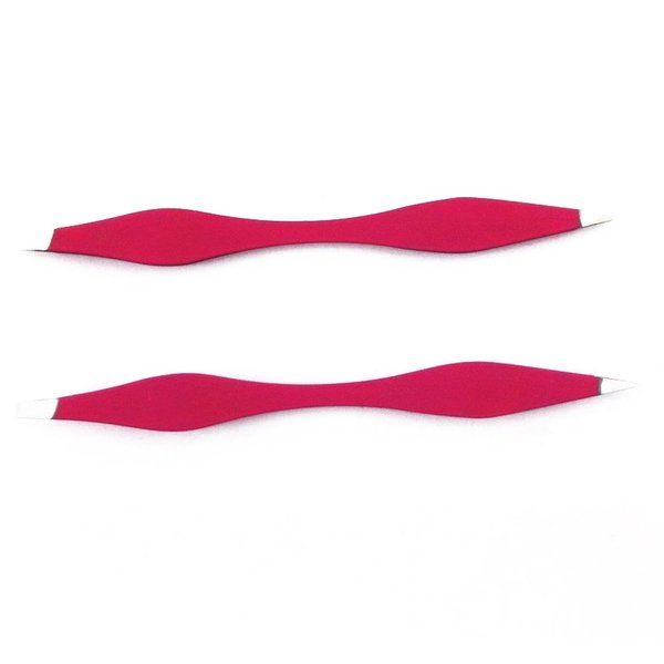 yueton 2pcs Double End Precision Pointed and Slant Tip Tweezers Set for Eyebrow and Ingrown Hair