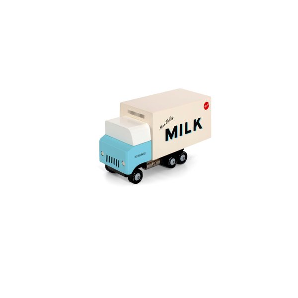 CANDYCAR® Wooden Diecast Collection - Milk Truck, Premium Handcrafted Beech Wood Toy Car