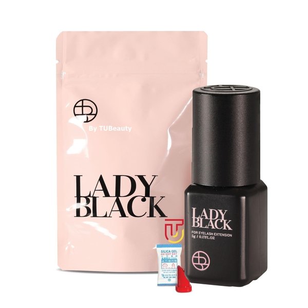 Sky Lady Black Glue Eyelash Extensions 5ml / Professional Max Bonding Strength Lash Glue / 1-3 Sec Fast Drying / 5-6 Weeks Retention