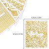 Gold Flowers Nail Art Sticker, KISSBUTY 20 Sheets Metallic Flowers Vine Nail Decals 3D Flower Lace Nail Adhesive Stickers Leaves Nail Art Decor Gold Floral Nail Decor Manicure