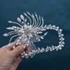 Mpoikba Wedding Hair Pieces for Brides, Handmade Bridal Hair Comb, Rhinestone Wedding Hair Accessories