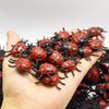 TOYANDONA 25 Pieces Mini Ladybug Figurine Realistic Fake Ladybug Toy Garden Decoration Halloween Prank Props Party Favors for Kids