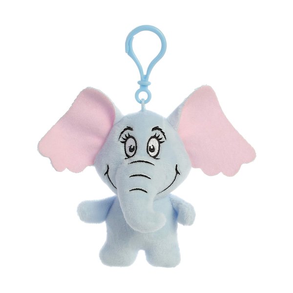 Aurora® Whimsical Dr. Seuss™ Horton Keychain Stuffed Animal - Magical Storytelling - Literary Inspiration - Blue 4 Inches
