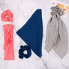 Silk Satin Hair Scrunchies, Hair Scarf with Bow Silk Elastic Hair Bands, Solid Colors Hair Scarf Silk Scrunchie for Ponytail Holder (6 Pcs Solid Colors-B)