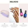 Nelikoo Semi Cured Gel Nail Strips, 20 PCS Gel Nail Stickers Work with UV Light, Gel Nail Wraps, Salon Quality & Easy to Use - Roseate Romance