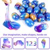 kykake 12Pcs Slime Party Favors, Galaxy Slime Ball Party Gifts - Stretchy Stress Relief, and Safe for Girls and Boys - Classroom Reward, Valentine's Day Party Supplies