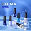 Gellen Gel Nail Polish Set, 6 Colors Blue Gel Polish White Glitter Nail Polish Set, Soak Off UV Gel Summer Gel Polish Set Manicure DIY Home Salon Nail Art