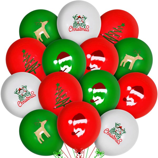 KatchOn, Red and Green Balloons Set - Pack of 50, 12 Inch | Christmas Balloons for Merry Christmas Party Decorations | Holiday Balloons for Outdoor Christmas Decorations | Christmas Latex Balloons