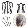 3 Piece Hair Fork Clip Vintage Hair Side Combs U Shape Teeth Alloy Paint Hair Pin Hair Clip Stick Women Hair Styling Tool Accessories, Black