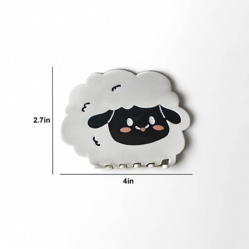 Cute Sheep Hair Claw Clamps, Unique Animal Hair Clips, Ponytail Hair Claws Gift for Birthday Shower Christmas Wedding Bridesmaid Women Girls Hair Clips (Big Black Sheep)