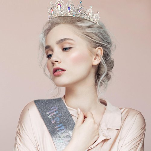 Chanaco Birthday Sash and Crowns for Women, Happy Birthday Sashes and Tiaras for Girls, Rhinestone Crown Hair Accessories “It”s my Birthday” Sash for Party Favors Decorations