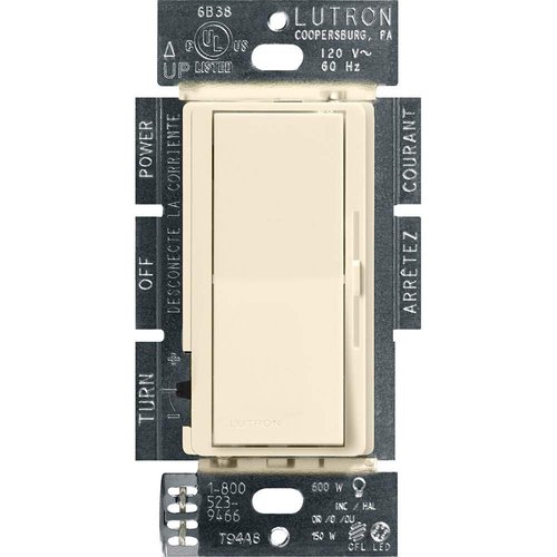 Lutron Diva LED+ Dimmer Switch for Dimmable LED, Halogen and Incandescent Bulbs, 150W/Single-Pole or 3-Way, DVCL-153P-AL, Almond