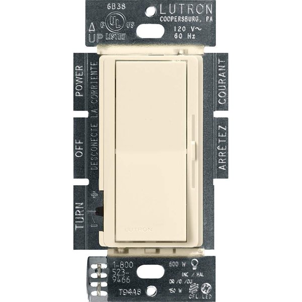 Lutron Diva LED+ Dimmer Switch for Dimmable LED, Halogen and Incandescent Bulbs, 150W/Single-Pole or 3-Way, DVCL-153P-AL, Almond
