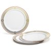 " OCCASIONS " 40 Plates Pack, Disposable Wedding Party Plastic Plates (10.25'' Dinner Plate, Royal in White/Blush & Gold)