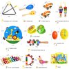 INLAIER Kids Musical Instruments Set, 20 Pcs Wooden Shakers Percussion Instruments Tambourine Xylophone Toys, Child Early Learning Musical Toys for Boys and Girls Gifts Present with Carrying Bag