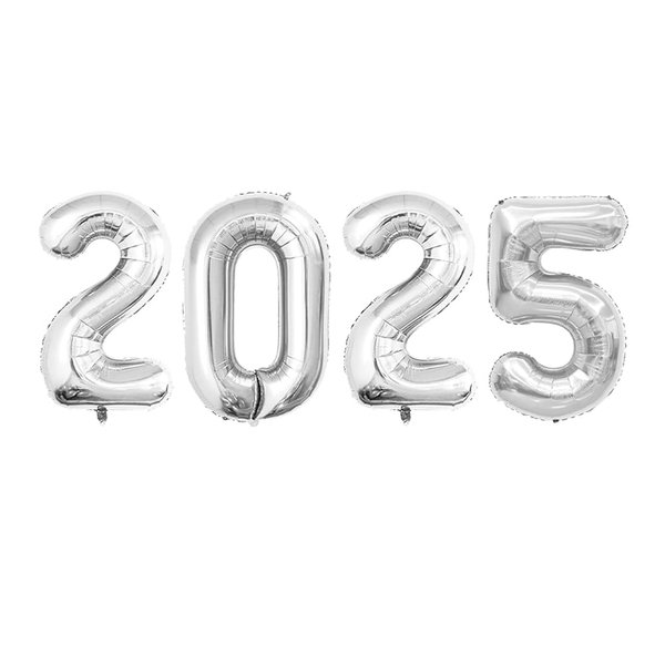 40 inch 2025 Balloons Number Foil Balloons for New Years Eve Party Supplies, Anniversary Party, Graduation Decorations (2025 Silver)