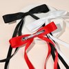 6PCS Hair Bows for Women Hair Clip Hair Tassel Hair Ribbon Ponytail Holder Accessories Slides Metal Clips Barrettes Girls Toddlers Teens Black Red White