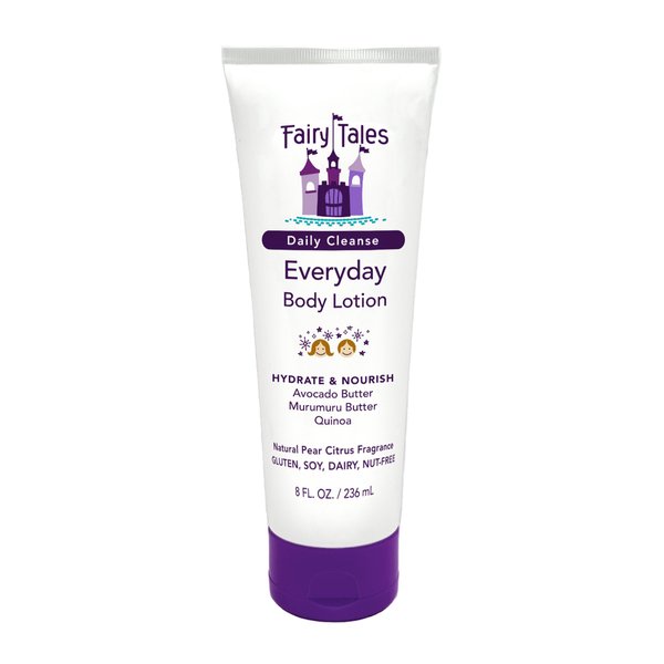 Fairy Tales Daily Cleanse Hydrating Kids Lotion with Aloe, Everyday Nourishing Body Lotion, Hydrate Dry and Sensitive Skin with Avocado and Murumuru Butter for Girls, Boys - 8 oz