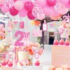 21st Birthday Decorations for Her, Pink Champagne Wine Bottle 21st Birthday Party Decoration for Women, RIP Fake ID Banner, Cake Topper, Pink Balloons Garland for Girls 21st Birthday Party Supplies