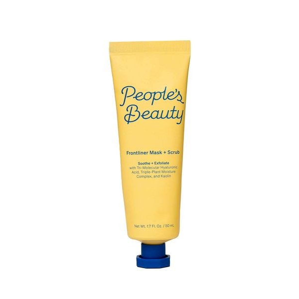 PEOPLE’S BEAUTY Frontliner Clay Face Mask - Two-in-One Mask and Exfoliating Scrub with Kaolin Clay and Hyaluronic Acid, Vegan & Cruelty-Free, 1.7 Fl Oz