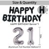 NANINUNENO 21st Black Silver Birthday Party Decorations for Men Women, Happy 21 Birthday Party Supplies with Black Happy Birthday Banner, Silver Foil Stars, Happy Birthday Balloons for 21st Birthday