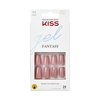KISS Gel Fantasy, Press-On Nails, Nail glue included, 'Galaxy War', Medium Pink, Medium Size, Square Shape, Includes 24 Nails, 2g glue, 1 Manicure Stick, 1 Mini File