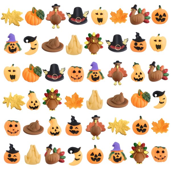 Holydeck 48 Pcs Fall Decor Mochi Squishy Toys,Mini Cute Squeeze Toy Stress Reliever Anxiety Packs for Kids Thanksgiving Day Party Favor,Fall Decrations(Thanksgiving)