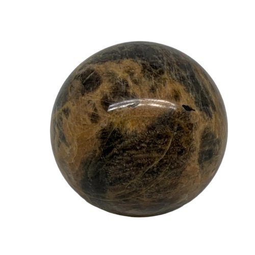 WatanGems 1.1 lbs, 2.8", 70mm, Natural Black Moonstone Sphere Ball Gemstone, Polished, Home Decor, Collectible from Afghanistan, B37522