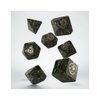 Q WORKSHOP Dragon Bottle Green & Gold RPG Ornamented Dice Set 7 Polyhedral Pieces