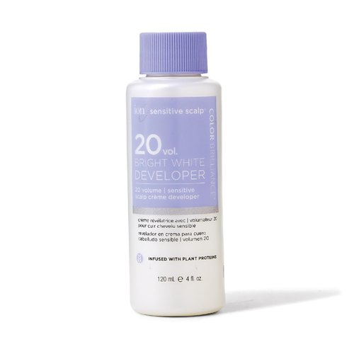 Ion Bright White Sensitive Scalp Developer 20 Volume, Vegan, Cruelty-Free, Paraben-Free, Infused with Plant Proteins, Argan Oil, Aloe Vera, Coconut Oil, 4 Ounce