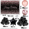 Toylin Rose Gold Black Birthday Decorations, 100 pcs Black Rose Gold Birthday Balloons Photography Backdrop Banner for Boys Girls Men Women Birthday Party Decorations Supplies
