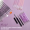 Oneleaf Nail Art Brushes Set - 27 PCS Nail Tool for Nail Art U V Gel Nail Brushes, Acrylic Nail Brushes, Liner Brushes, Dotting Tools, Dust Brush, Dual End Drawing Pen, Nail Design Kit