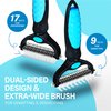Pet Grooming Brush, Handheld Metal Blade Undercoat Dematting Rake, Double-Sided Extra Wide, Suitable for Long-Haired Dogs and Cats Comb, Focused on Removing Mats and Tangles (Blue)