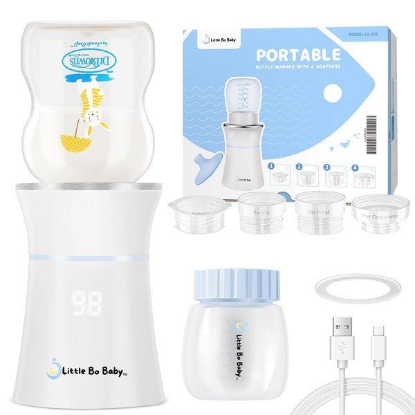 Little Bo Baby Portable Bottle Warmer Set, Universal Compatible, Quick & Easy Warming, 4 Temperature Settings, Upgraded Design, BPA Free, Baby Bottle Warmer