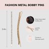 Kitsch Rhinestone Bobby Pins 4 Pieces, Extra Long Barrettes Hair Pins for Women, Fancy Elegant Diamond Crystal Hairpins, Wedding Hair Accessories, Rhinestone Hair Clips Gifts for Women, Gold & Silver