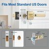 BIWIBON Fingerprint Door Lock, 5 in 1 Finger Print Door Knob with Smart APP/Fingerprint/IC Cards/Password/Backup Keys, Smart Door Knob with Keypad for Bedroom, Office, Apartment, Gold