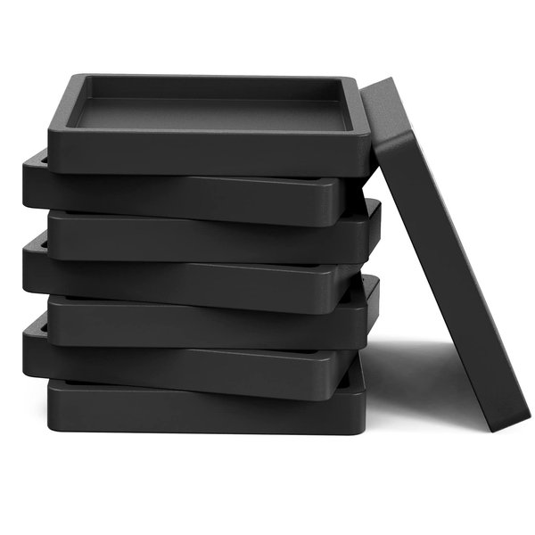 Rubber Furniture Cups Pads Non Slip 8 Pcs 3.5''Square Furniture Coasters Couch Bed Leg Protectors for Hardwood Floors