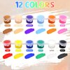 10 Pack Mini Acrylic Paint Set, 150PCS Acrylic Paint Strips for Kids Adults Art & Craft Painting, 12 Colors Washable Acrylic Paint Set Bulk for Home Classroom Birthday DIY Favors with Palettes and Brushes (3ML)