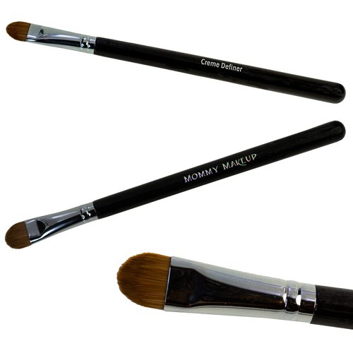 Creme Definer Eyeshadow Brush - Soft & Thick Premium Synthetic Vegan Bristles, Flat Cream Eye Shadow Brush for Easy Blending - Hand Cut, Cruelty Free, Made in USA (1 Pc) by Mommy Makeup
