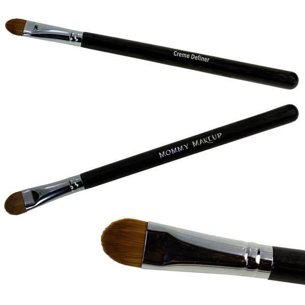 Creme Definer Eyeshadow Brush - Soft & Thick Premium Synthetic Vegan Bristles, Flat Cream Eye Shadow Brush for Easy Blending - Hand Cut, Cruelty Free, Made in USA (1 Pc) by Mommy Makeup