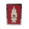 Hallmark Holiday Cards Tin Box Set of 12 Die Cut Santa Claus Silver Red