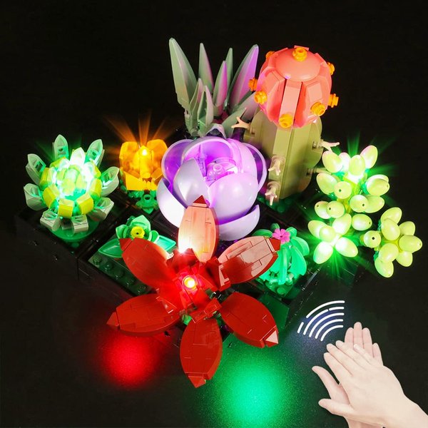 VONADO LED Light Kit Compatible with Lego Succulents 10309, Voice Control Lighting Compatible with Succulents Lego Botanical (NO Lego Model, ONLY Light)