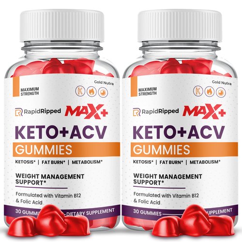 (2 Pack) Rapid Ripped Max+ ACV Gummies, Higher Potency, Official RapidRipped Max+ Gummies, 2X Stronger Apple Cider Vinegar Gummy, 2 Month Supply