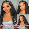 Aicrelery 13x6 HD Lace Front Wigs Human Hair Deep Curly Human Hair Wig For Women 180% Density 13x6 Lace Front Wig Pre Plucked With Baby Hair Female Wig Free Part Super Soft Natural Black 22 Inch