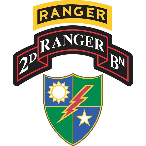 MilitaryBest 2nd Battalion, 75th Ranger Regiment with Ranger Tab 5.5 Inch Decal