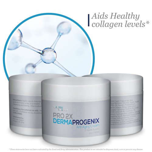 PRO 2X DERMA PROGENIX Cream - Anti Aging Cream - 2 Month Supply - Skin Firming Moisturizer with Vitamin C, Collagen, & Ceramides - Reduce Wrinkles Appearance - Improve Skin Tone, Texture, & Hydration