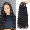 Beautymoon Water Wave Bundles 18 20 22 Inch Wet and Wavy Human Hair Weave Bundles 10A Brazilian Virgin Water Wave Hair 3 Bundles Human Hair Extensions for Black Women Natural Color