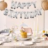 Silver Happy Birthday Balloons Banner (3D Silver Lettering) Mylar Foil Letters | Inflatable Party Decor and Event Decorations for Kids and Adults | Reusable, Ecofriendly Fun