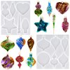 Actvty Christmas Resin Molds, 2 PCS Christmas Ornaments Silicone Molds for Epoxy Resin, 12 Different Shapes Christmas Pendant Molds DIY Resin Crafts Jewelry Keychain Xmas Decor Gift